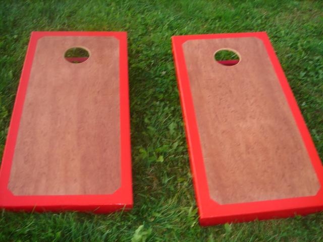 Stained and Painted and Clearcoated Corn Hole Set with Bags Stained and Painted and Clearcoated Corn Hole Set with Bags