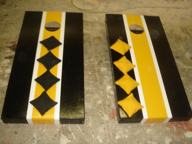 Pittsburgh Steelers or Penguins Corn Hole Game Set - Boards and Bags Pittsburgh Steelers or Penguins Corn Hole Game Set - Boards and Bags